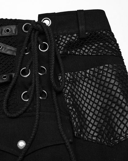 WQ-872BQM-BKM Mens Apocalyptic Gothic Transformer Utility Kilt Skirt