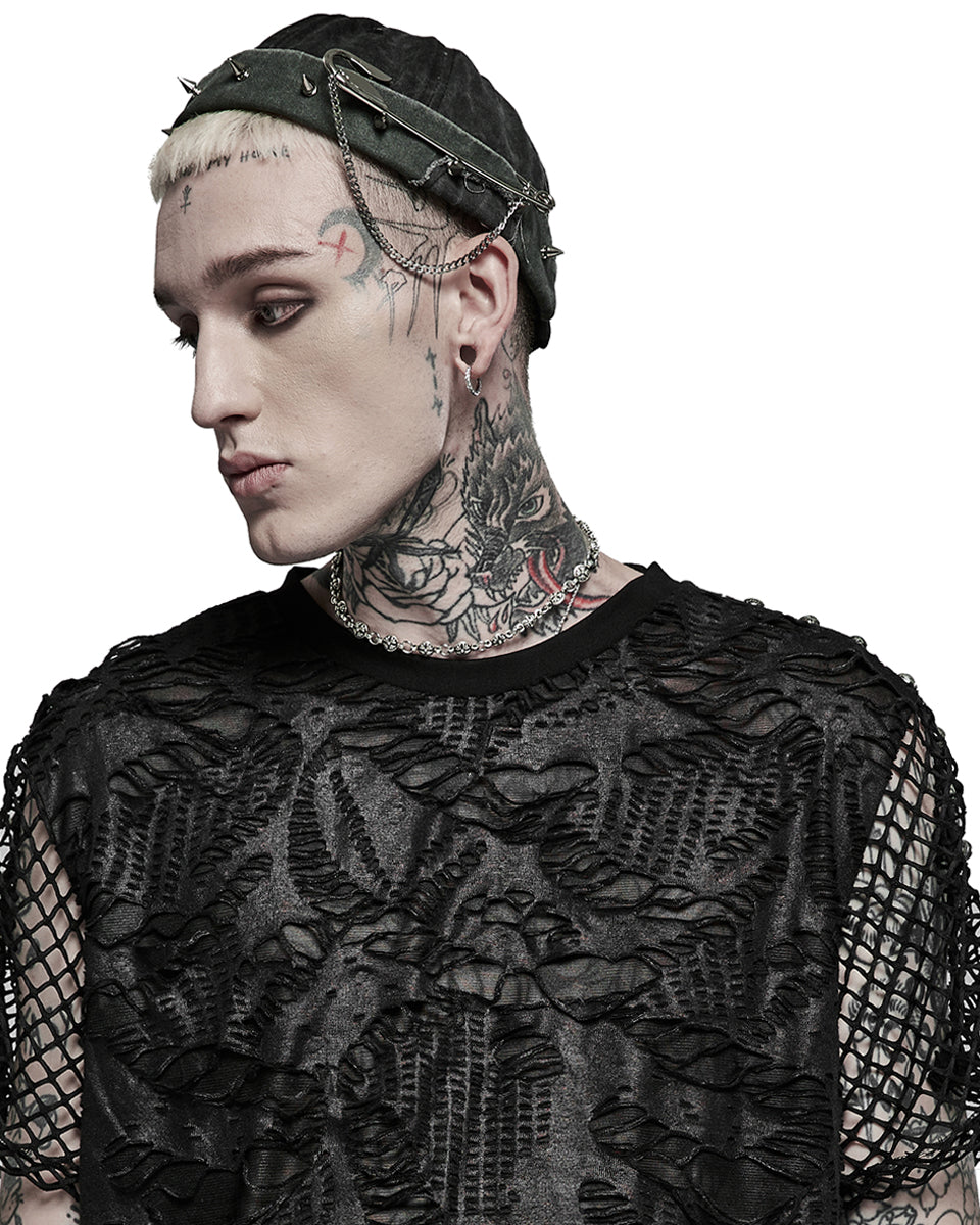 S-496 Mens Apocalyptic Punk Studded Cap