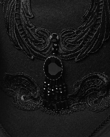WS-805MZ Unisex Gothic Dark Demon Feathered Wings Tricorn Hat