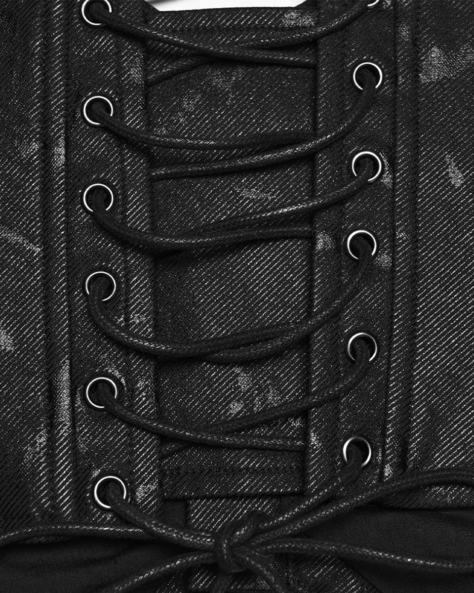 WS-880YDF Womens Apocalyptic Gothic Triple Cuff Waist Cincher Corset Belt