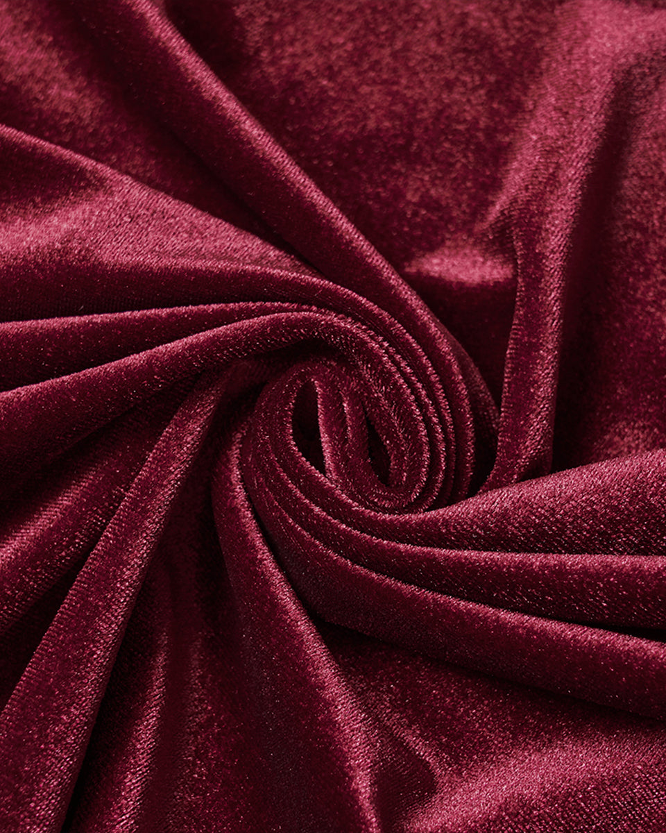 WY-1824DPF Womens Long Gothic Velvet & Lace Applique Hooded Cloak - Red & Black