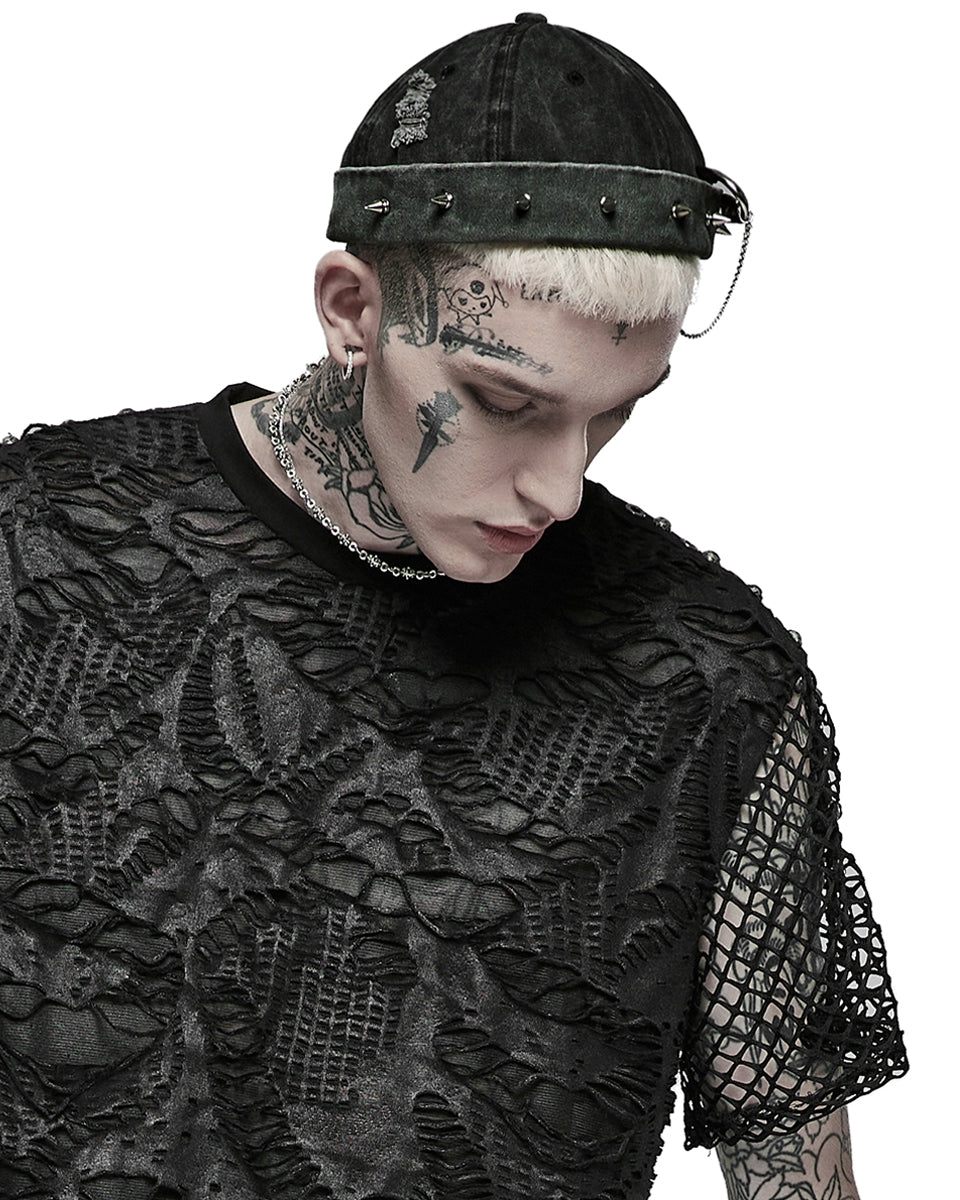 S-496 Mens Apocalyptic Punk Studded Cap