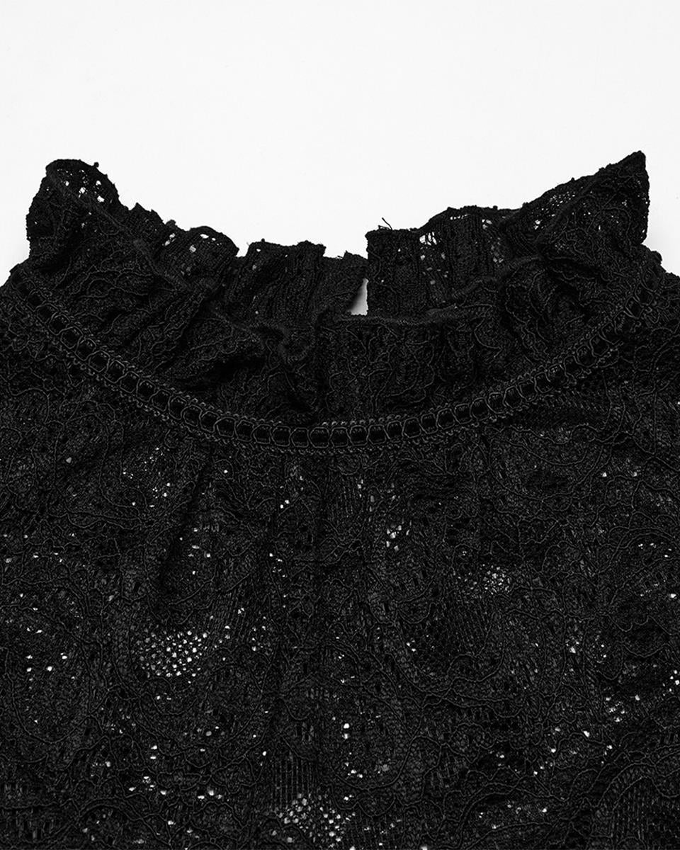 OT-963TCF Daily Life Victorian Gothic Floral Lace Fitted Blouse Top