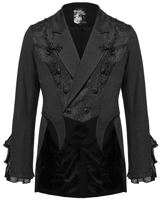 WY-1791LDM Mens Elegant Gothic Gentleman Embroidered Tailcoat Dress Jacket