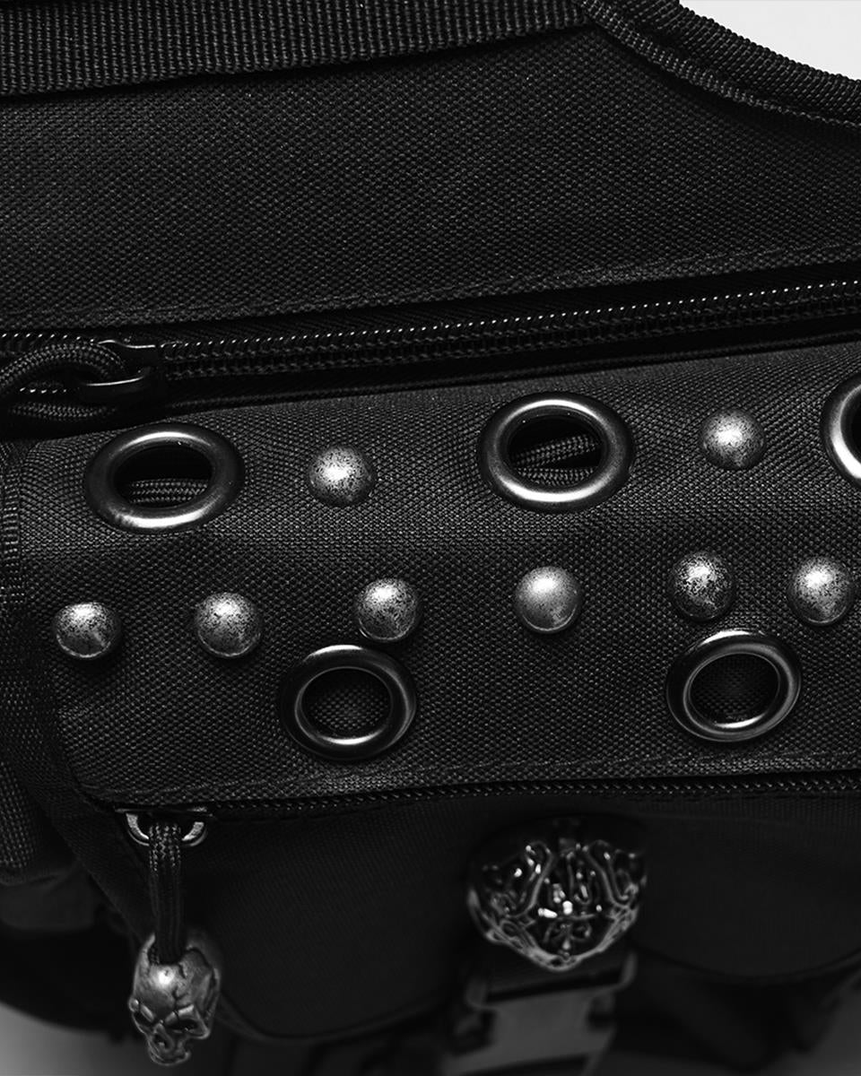 WS-869BB Unisex Apocalyptic Gothic Studded Skull Hip Bag Waist Pack Belt