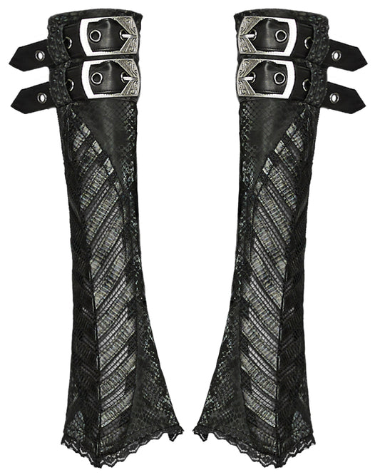 WS-620SSF-BKF Daily Life Dark Gothic Punk Snakescale Arm Warmers