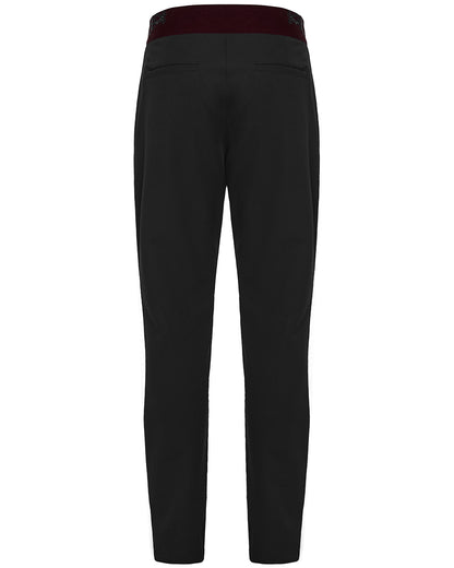 PR-WK-811XCM-BKRDM Mens Dark Gothic Aristocrat Embroidered Dress Pants - Black & Red