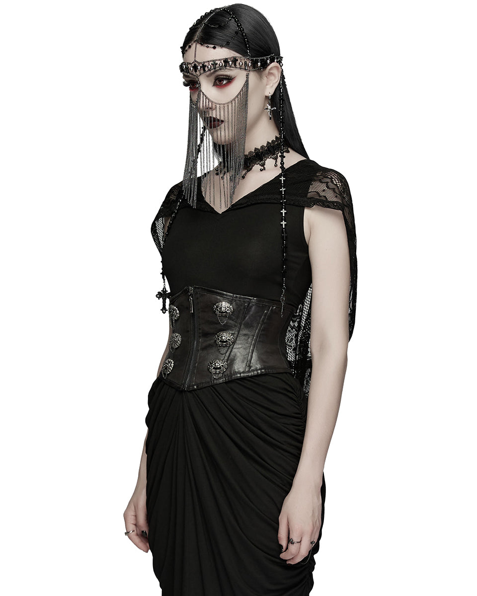 WS-875YDF Womens Gothic Chinese Dragon Coated Waist Cincher Corset Belt