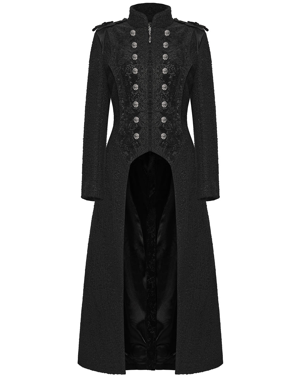 WY-1827XCF Womens Long Gothic Aristocrat Woolen Winter Military Coat
