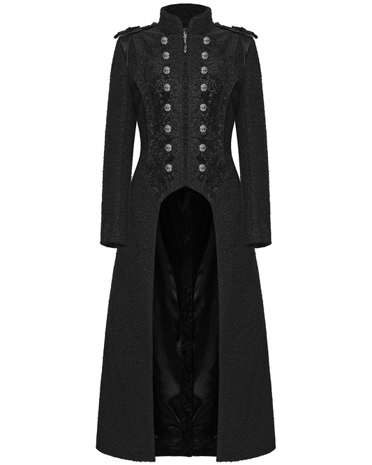 WY-1827XCF Womens Long Gothic Aristocrat Woolen Winter Military Coat