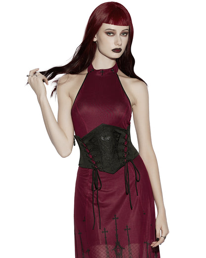 PR-OS-884YDF-BKF Daily Life Womens Gothic Butterfly Embroidered Waist Cincher Corset