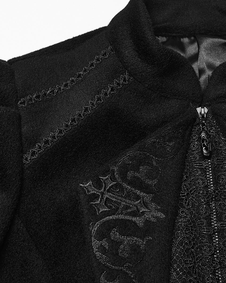 WY-1841EDF Womens Gothic Embroidered Victorian Woolen Riding Jacket