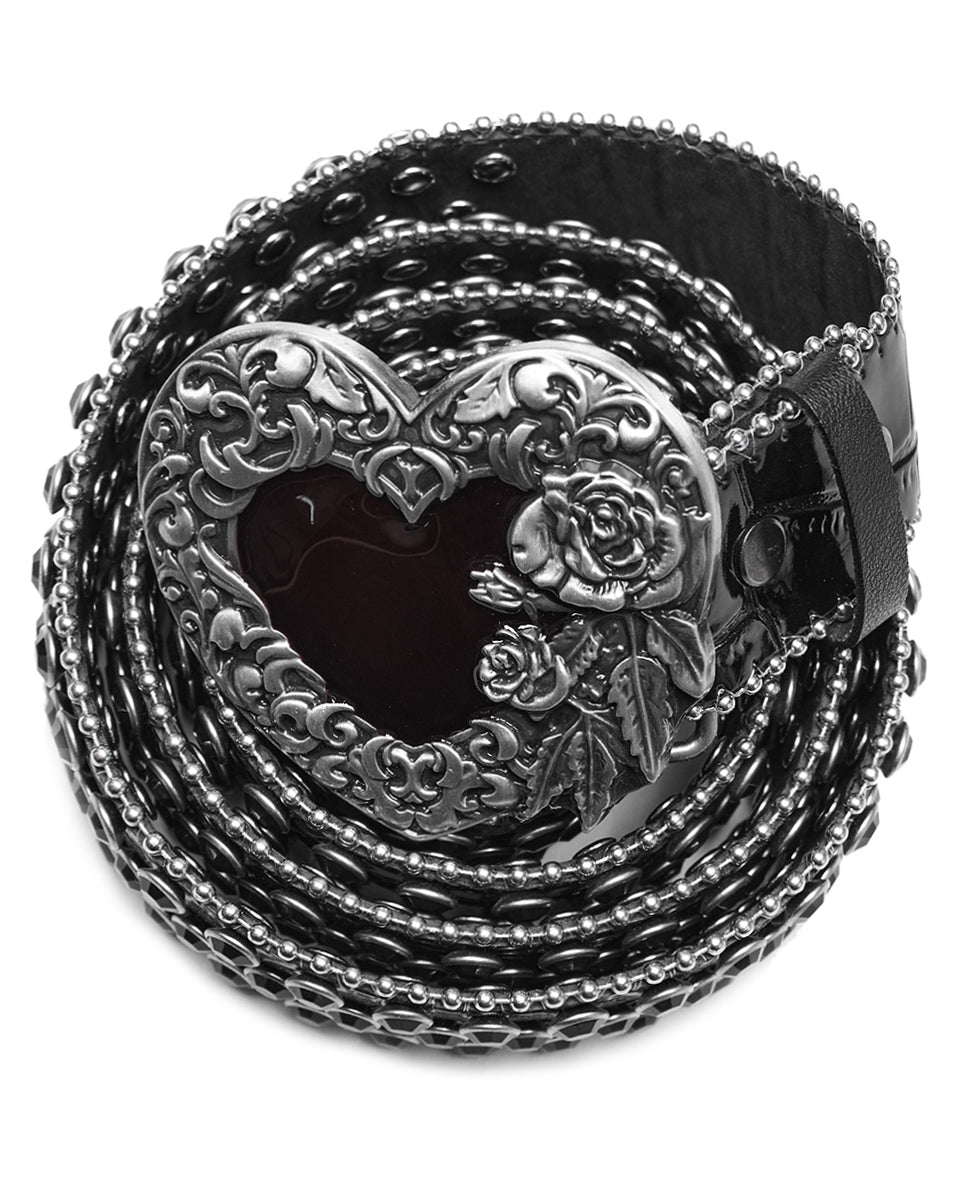 WS-685YD Womens Gothic Lolita Queen Of Hearts Rhinestone Belt