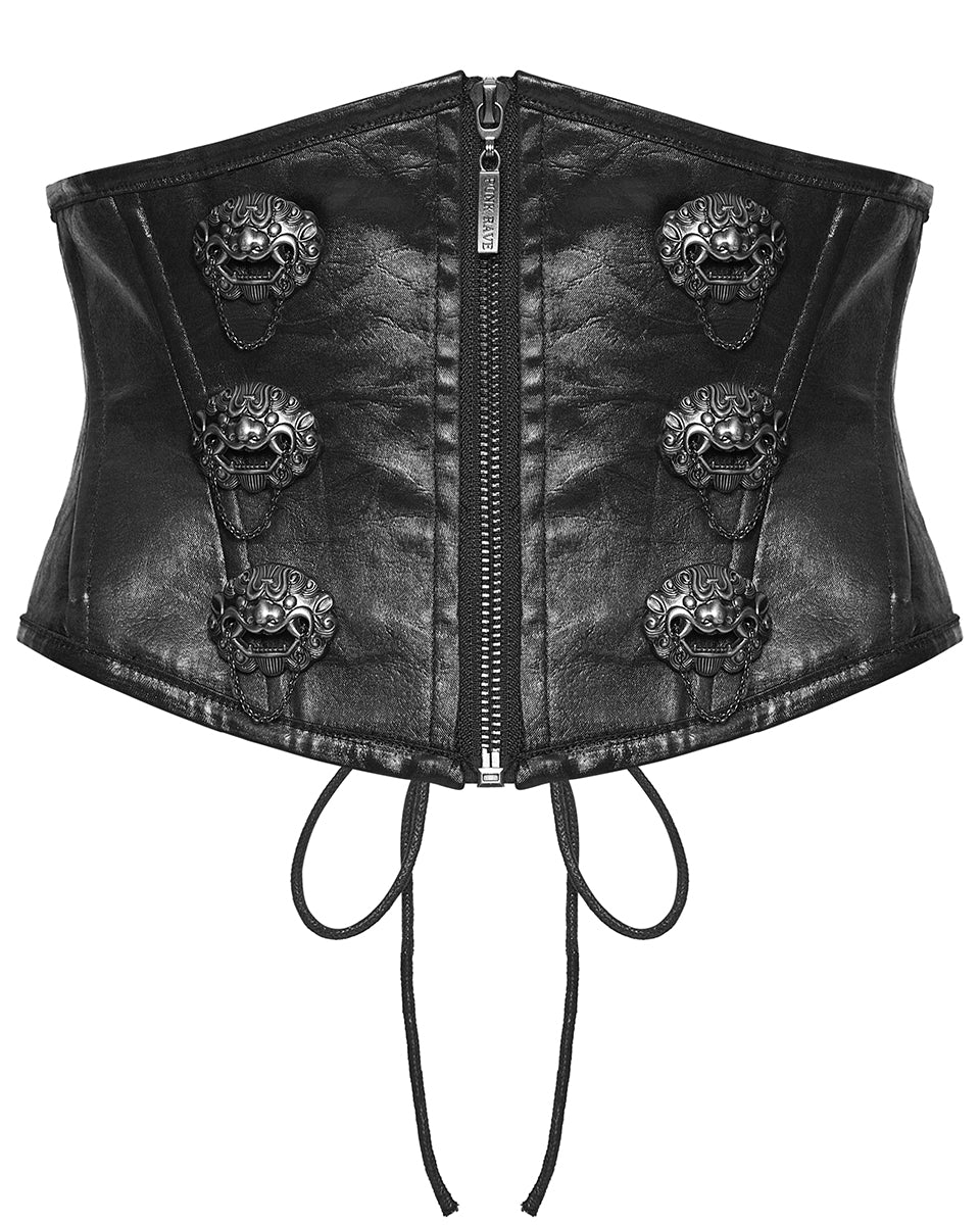 WS-875YDF Womens Gothic Chinese Dragon Coated Waist Cincher Corset Belt
