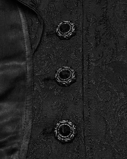 WY-1736XCF-BKF Womens Regency Gothic Jacquard Cutaway Frock Coat