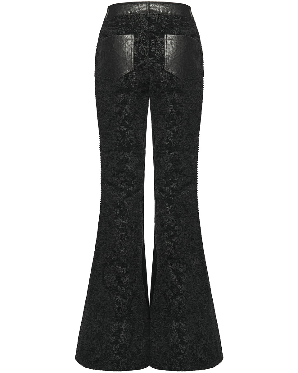 WK-729XCF-BKF Womens Baroque Gothic Rose Flared Pants – Punk Rave