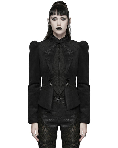 WY-1841EDF Womens Gothic Embroidered Victorian Woolen Riding Jacket