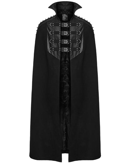 WY-1680DPM Mens Long Dark Gothic Cyberpunk Spiked Cloak