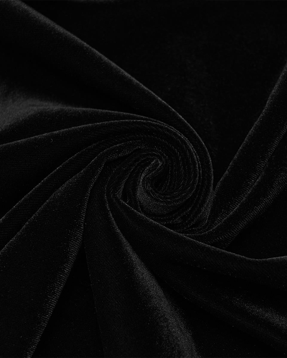 WQ-889LQF Womens Dark Gothic Velvet Applique Fishtail Dress
