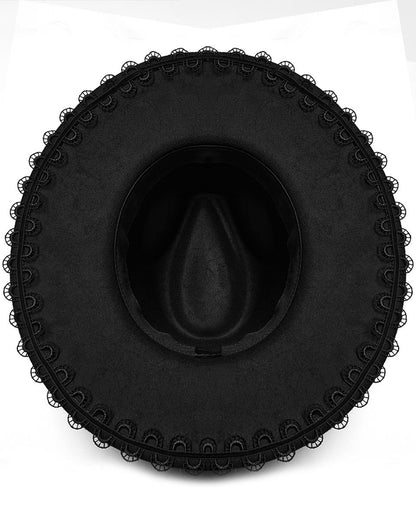 WS-821MZ Womens Gothic Dragon Spine Chained Wide Brim Hat