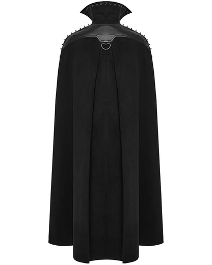 WY-1680DPM Mens Long Dark Gothic Cyberpunk Spiked Cloak