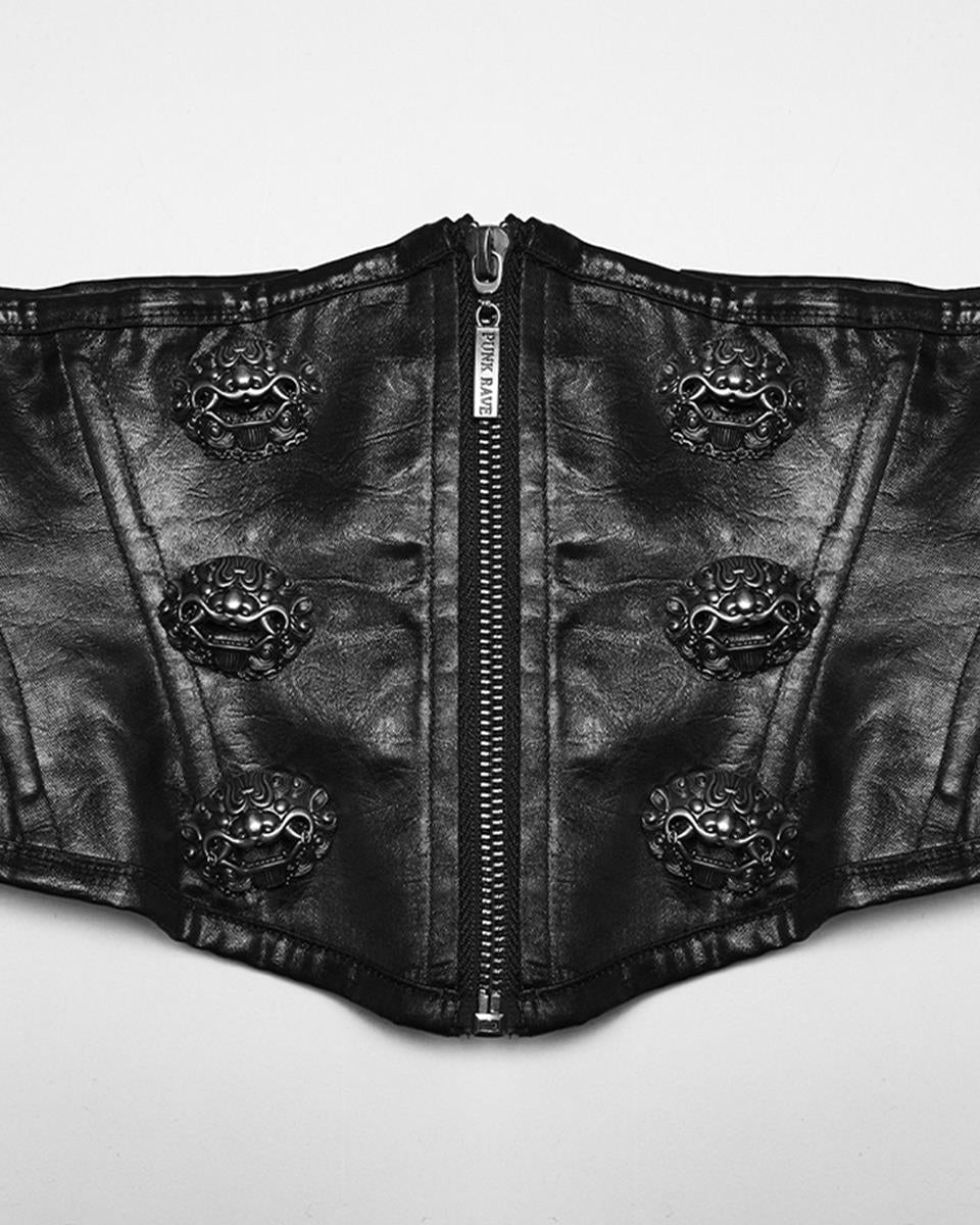 WS-875YDF Womens Gothic Chinese Dragon Coated Waist Cincher Corset Belt
