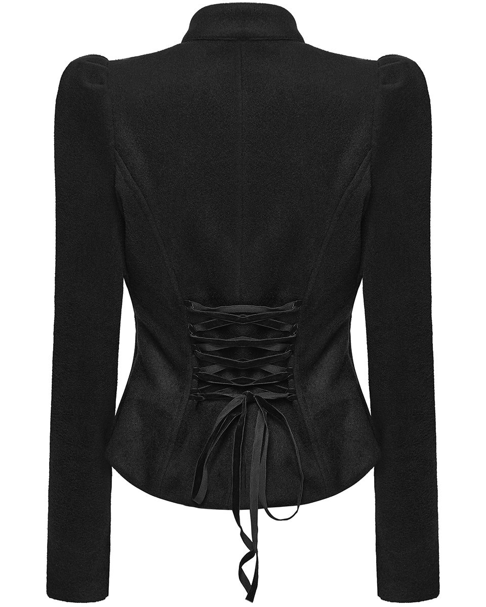 WY-1841EDF Womens Gothic Embroidered Victorian Woolen Riding Jacket