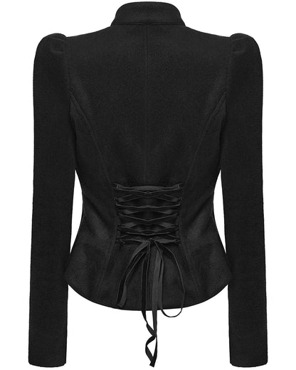 WY-1841EDF Womens Gothic Embroidered Victorian Woolen Riding Jacket