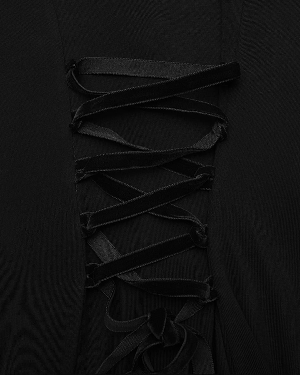 WQ-902LQF Womens Apocalyptic Gothic Hooded Mini Dress