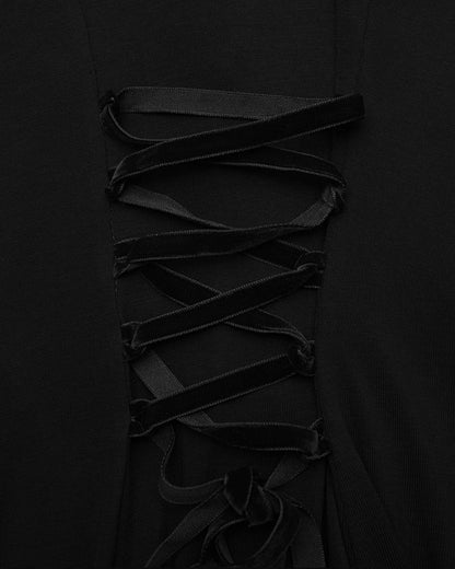 WQ-902LQF Womens Apocalyptic Gothic Hooded Mini Dress