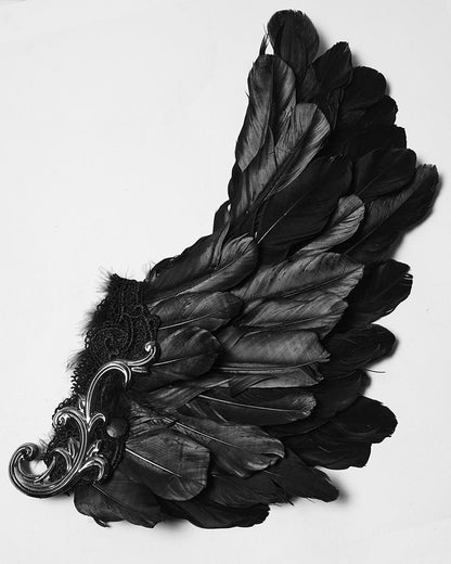 WS-805MZ Unisex Gothic Dark Demon Feathered Wings Tricorn Hat