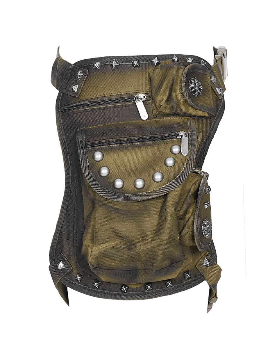 Hip Rave Belt WS-557BBM-COM Mens Steampunk Desert Wasteland Studded Hip Bag Belt - B ...