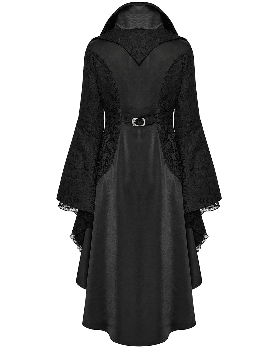 WY-1736XCF-BKF Womens Regency Gothic Jacquard Cutaway Frock Coat