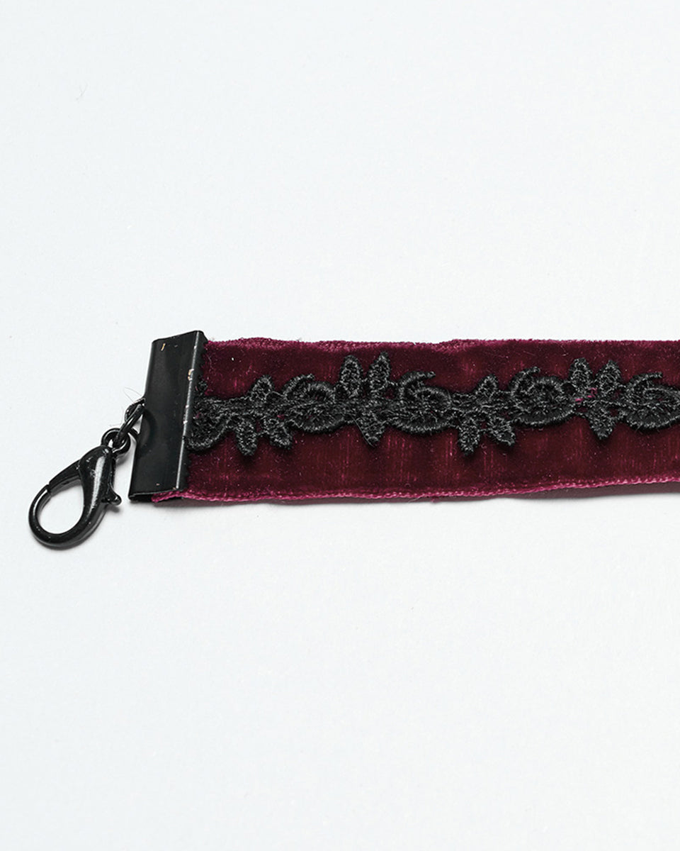 OS-760LHF Daily Life Womens Gothic Burning Rose Choker Collar Necklace - Red