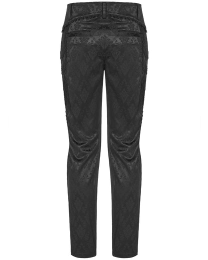 PR-K560-BKM Mens Gothic Aristocrat Jacquard Dress Pants