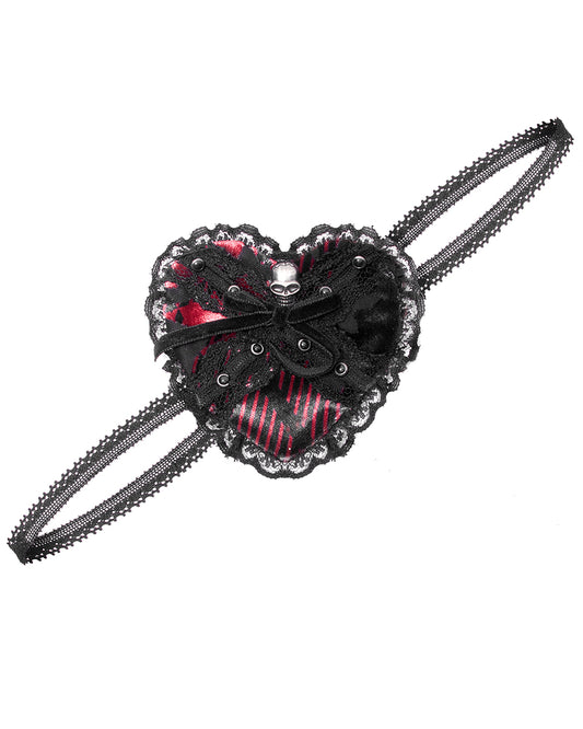 S-489 Womens Gothic Lolita Lace Heart Eye Patch Mask