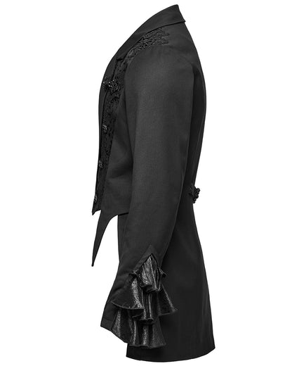 WY-1791LDM Mens Elegant Gothic Gentleman Embroidered Tailcoat Dress Jacket