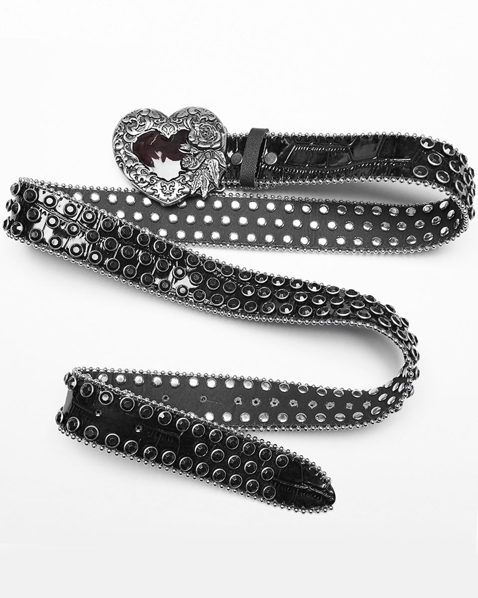 WS-685YD Womens Gothic Lolita Queen Of Hearts Rhinestone Belt