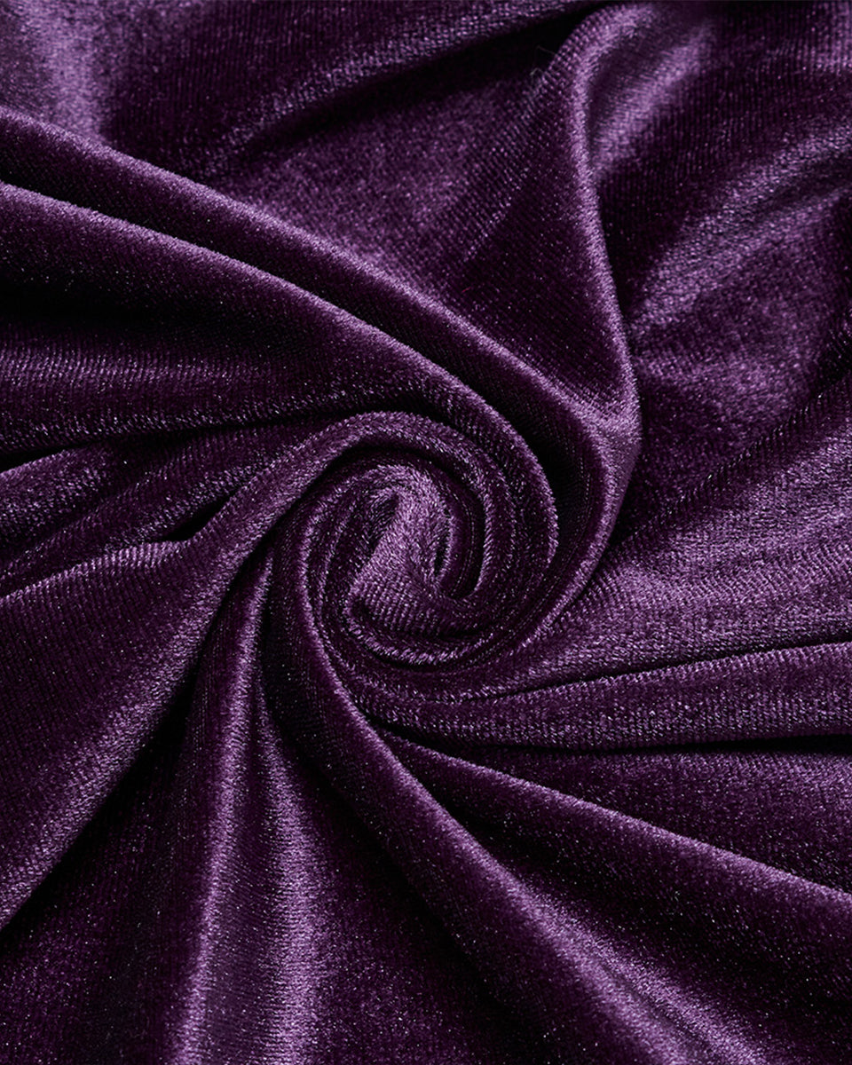 OPY-444DQF Daily Life Womens Velvet Gothic Lolita Hooded Split Tails Bolero Cape - Purple