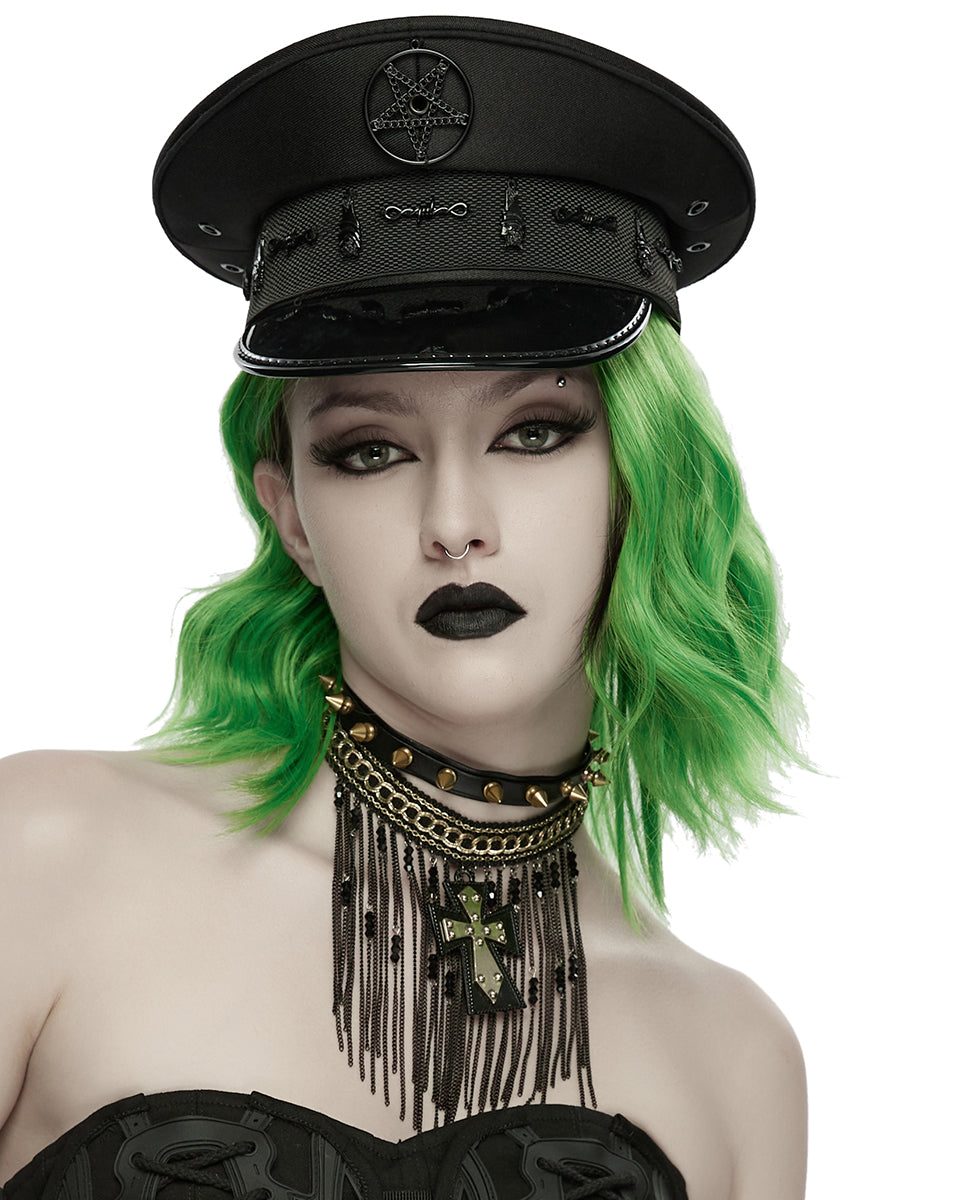 WS-897MZ Unisex Apocalyptic Gothic Pentagram Military Cap
