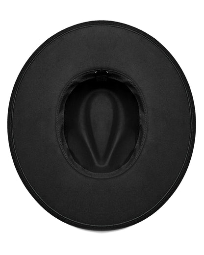 OS-759MZ Daily Life Womens Gothic Beaded Wide Brim Fedora Hat - Black