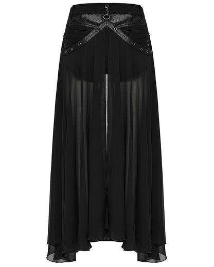 WK-710XDF-BKF Womens Apocalyptic Gothic 2-Piece Shorts & Half Skirt