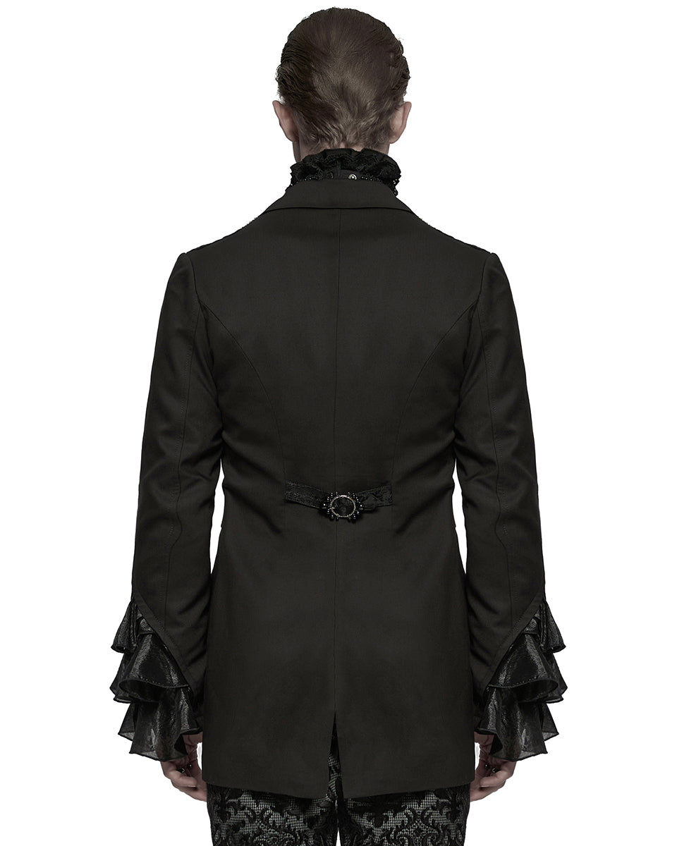 WY-1791LDM Mens Elegant Gothic Gentleman Embroidered Tailcoat Dress Jacket