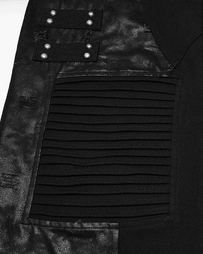 WK-713XCM-BKM Mens Apocalyptic Punk Studded Dark Street Pants