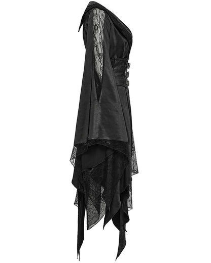 WY-1723XCF-BKF Womens Dark Gothic Lolita Lace Inset Kinono Dress Jacket