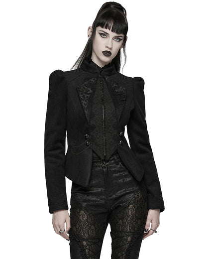 WY-1841EDF Womens Gothic Embroidered Victorian Woolen Riding Jacket