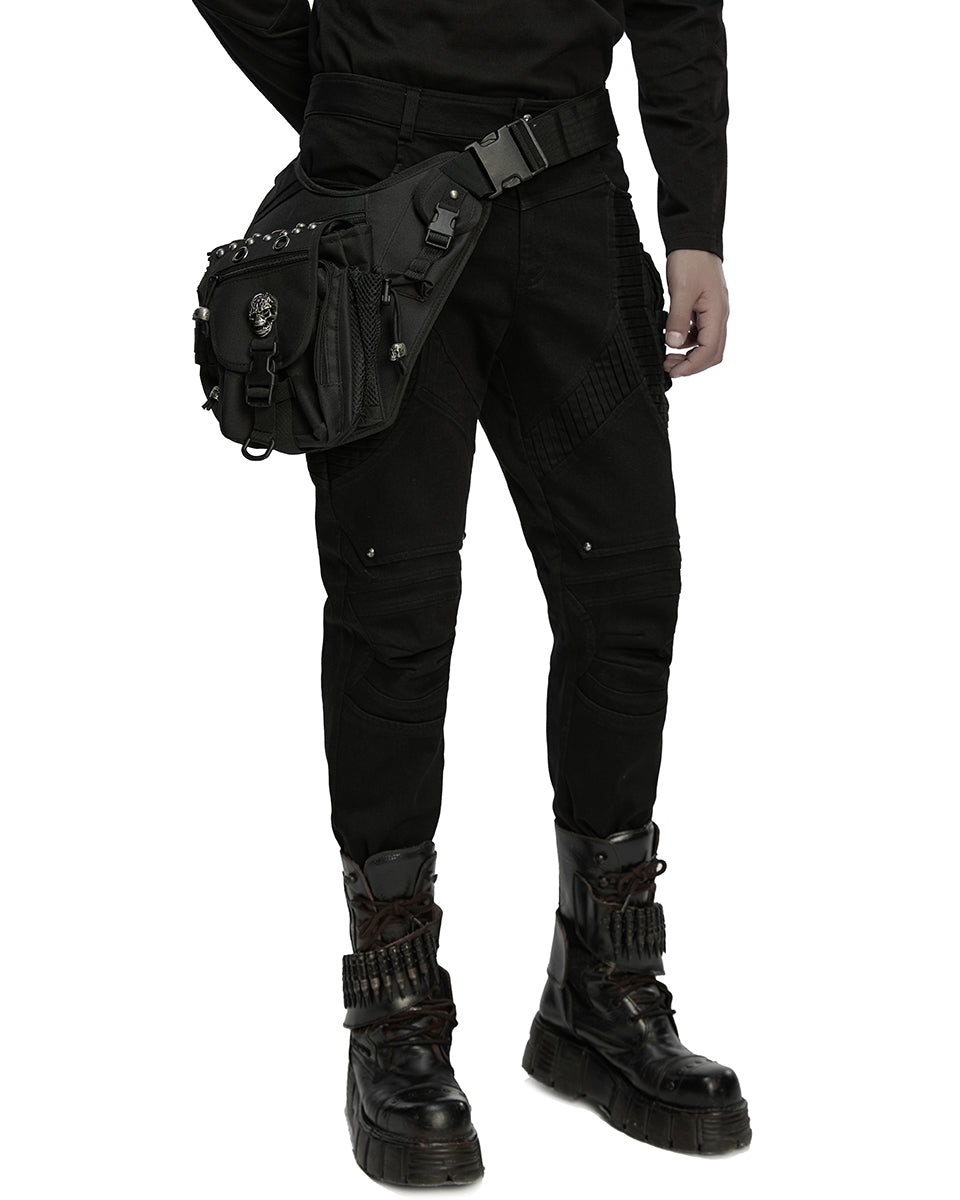WS-869BB Unisex Apocalyptic Gothic Studded Skull Hip Bag Waist Pack Belt
