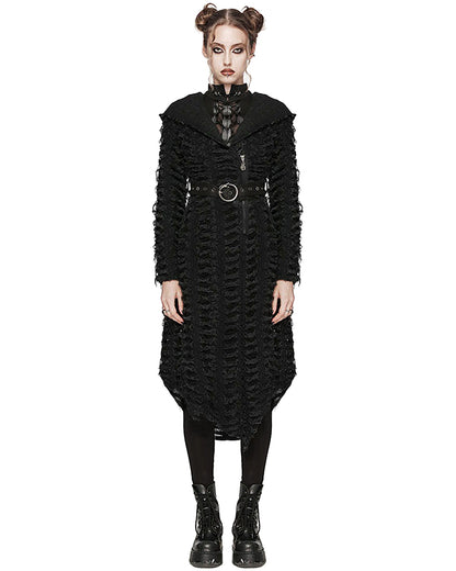 WY-1588XCF-BKF Daily Life Gothic Dystopian Decay Hooded Coat