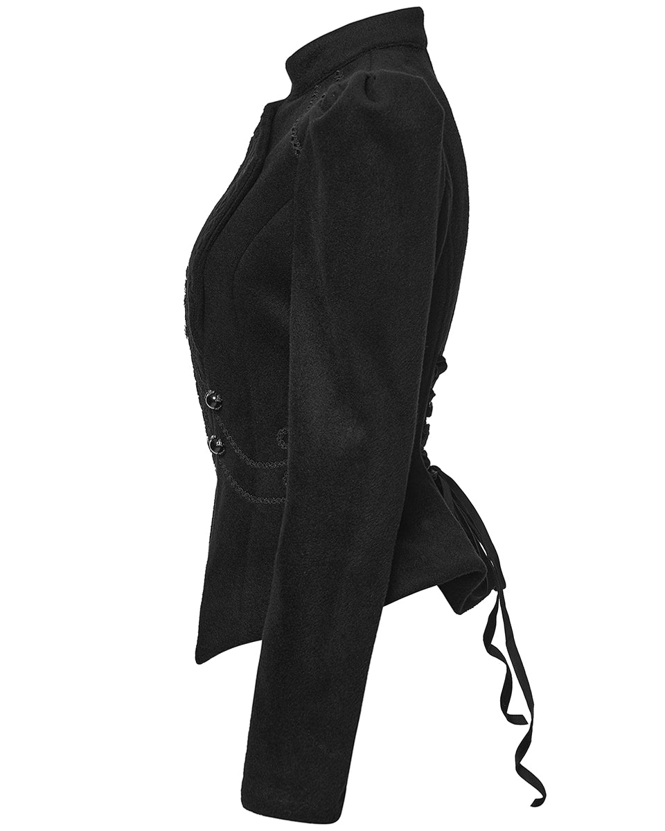 WY-1841EDF Womens Gothic Embroidered Victorian Woolen Riding Jacket