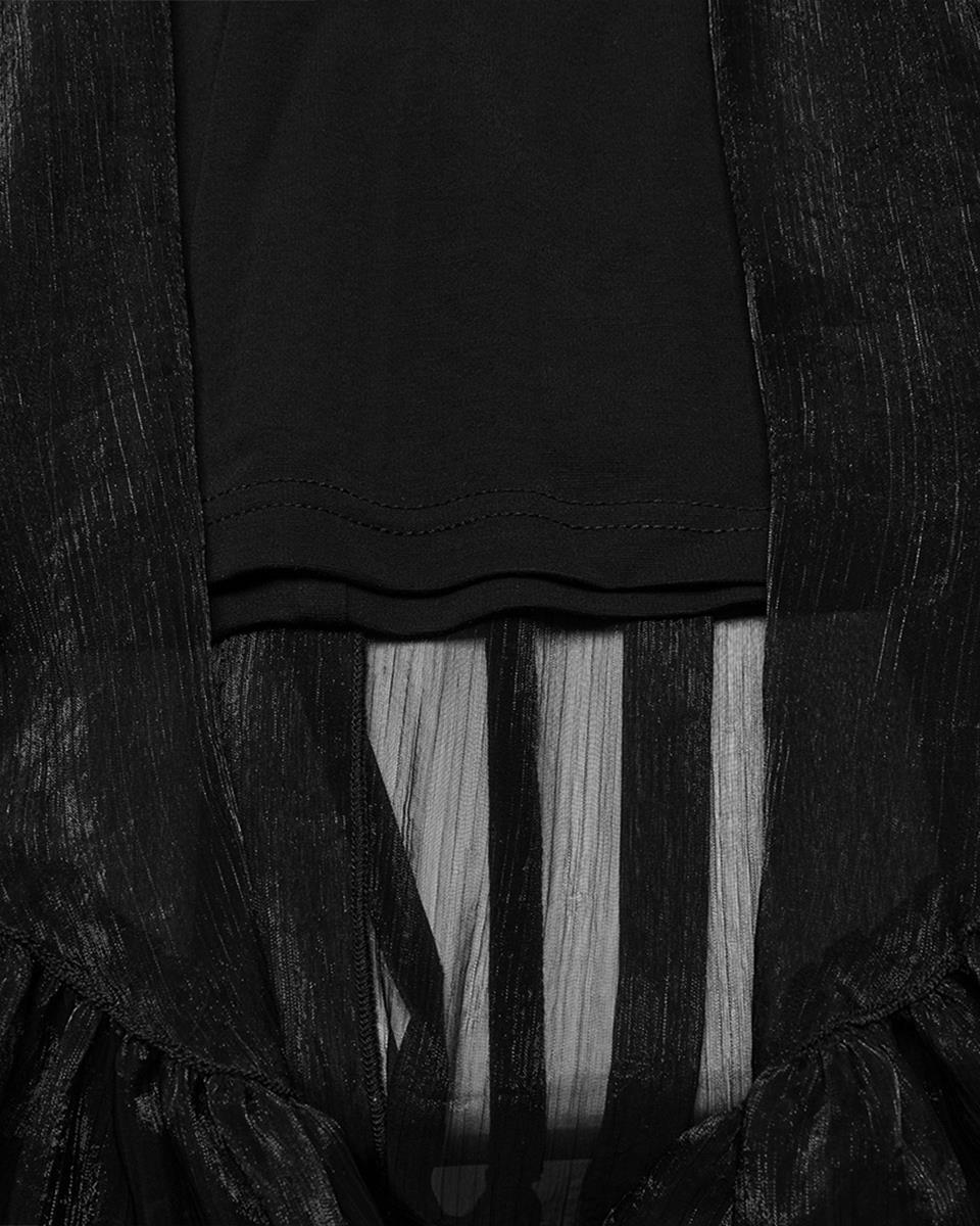 WQ-845BQF-BKF Womens Long Romantic Gothic Layered Chiffon Corset Skirt